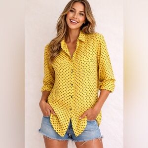 Vintage Yellow and Black Paisley Shirt